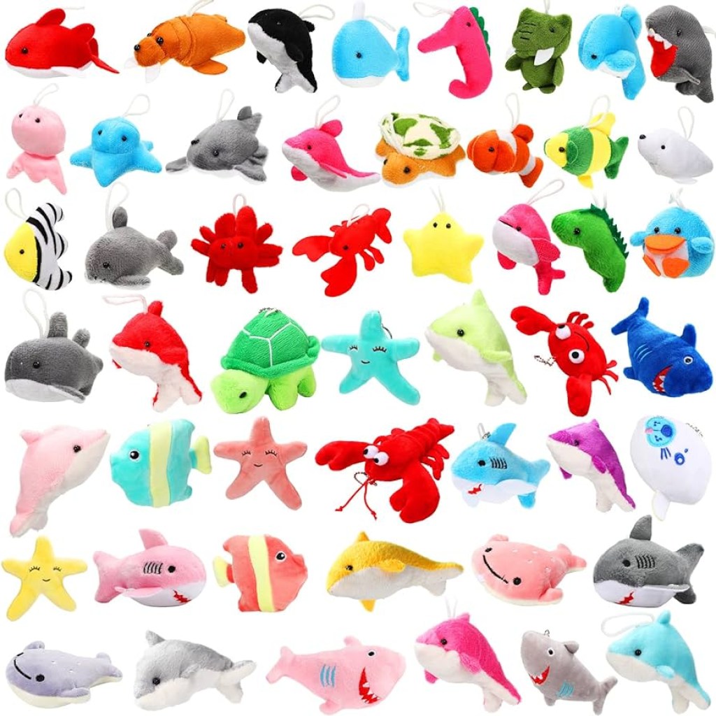 Picture of: Zomiboo Mini Ocean Animal Plush Toys Sea Creatures Stuffed Bulk Toy for  Party Favor Sets Animals Keychain Under the Favors Bag Fillers Classroom  Prize